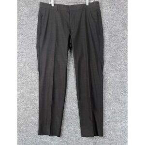 Z Zegna Pants Mens 37x31.5 Charcoal Grey Wool Blend Narrow Fit Trousers